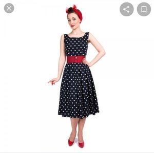 Lindy Bop Lana style Navy polka dot dress